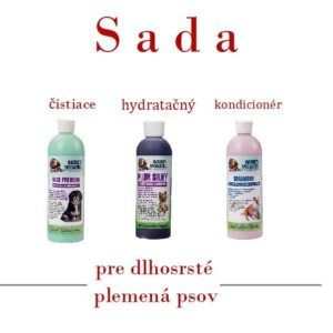 Sada 3 kozmetík pre psa s dlhou srsťou - 3x 475ml