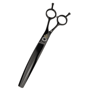 Efilačné nožnice na psov zahnuté 7" Diamond 66 zubov 440C