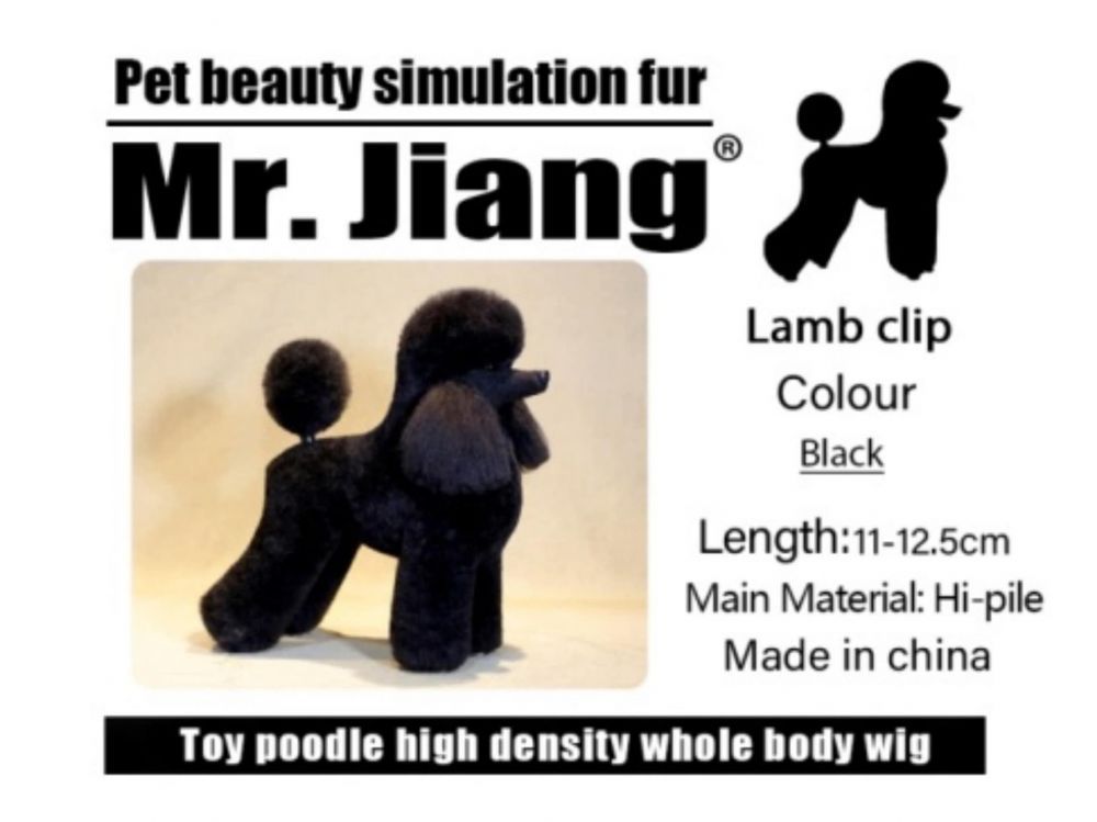 Čierne nepravé vlasy pre Poodle Lamb Clip