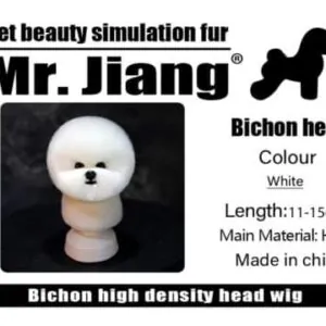 Hlavová parochňa Bichon Head Wig Mr.Jiang biela